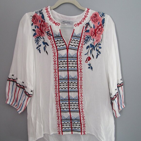 MISSLOOK Size Small Embroidered Blouse Top - Picture 1 of 6